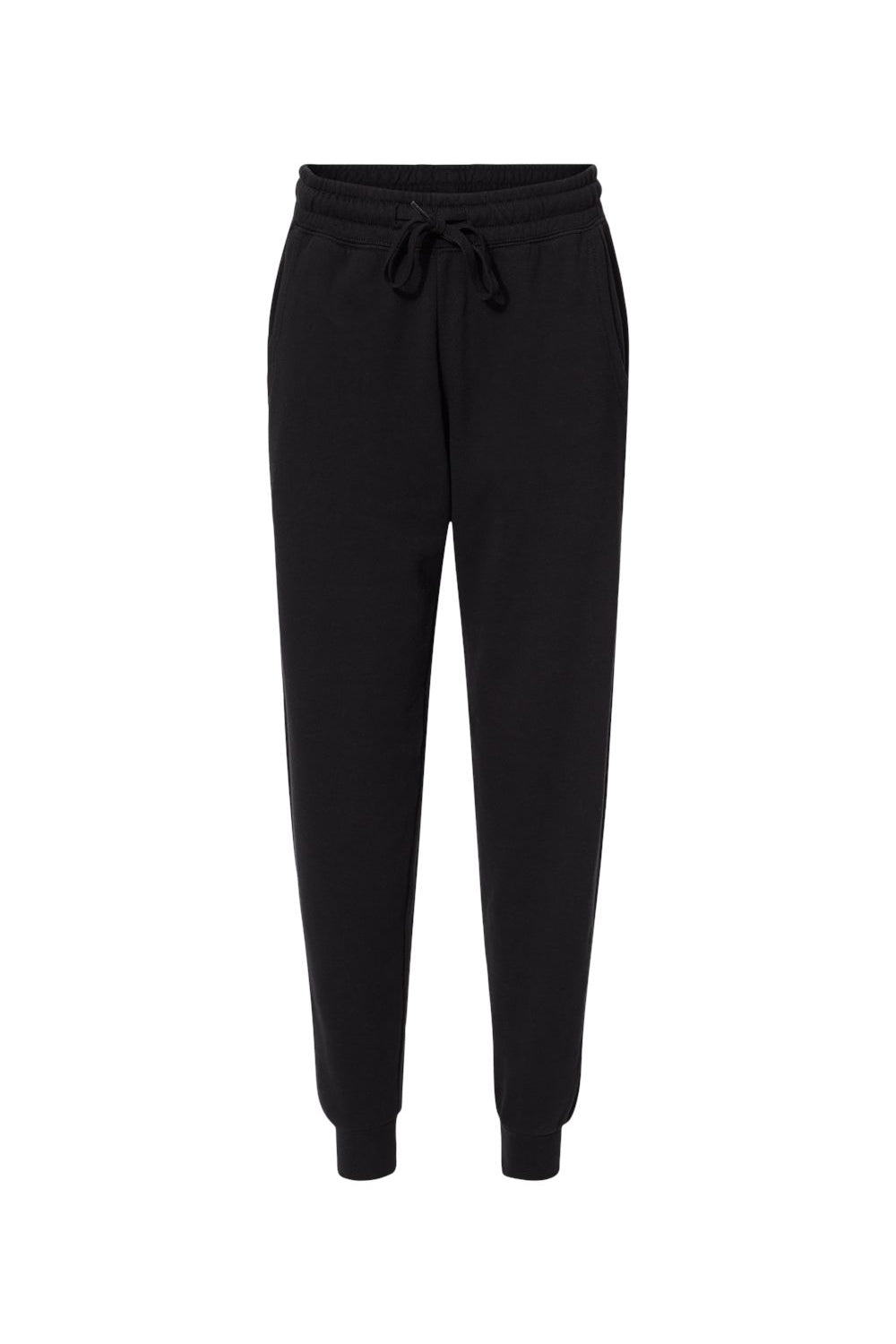 Independent Trading Company PRM20PNT Womens California Wave Wash Sweatpants w/ Pockets Black Flat Front