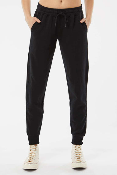 Independent Trading Company PRM20PNT Womens California Wave Wash Sweatpants w/ Pockets Black Model Front