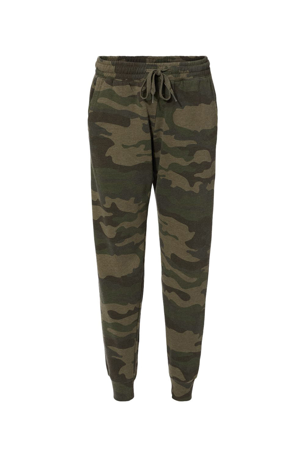 Independent Trading Co. PRM20PNT Womens California Wave Wash Sweatpants w/ Pockets Heather Forest Green Camo Flat Front