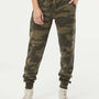 Independent Trading Co. Womens California Wave Wash Sweatpants w/ Pockets - Heather Forest Green Camo - NEW
