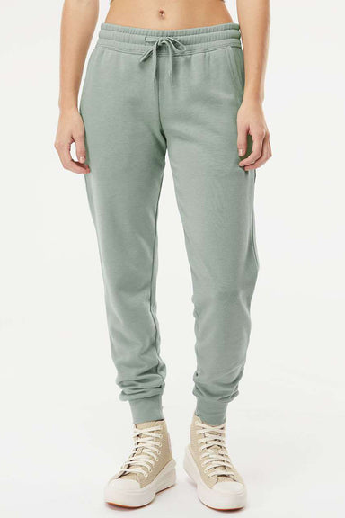 Independent Trading Company PRM20PNT Womens California Wave Wash Sweatpants w/ Pockets Sage Green Model Front