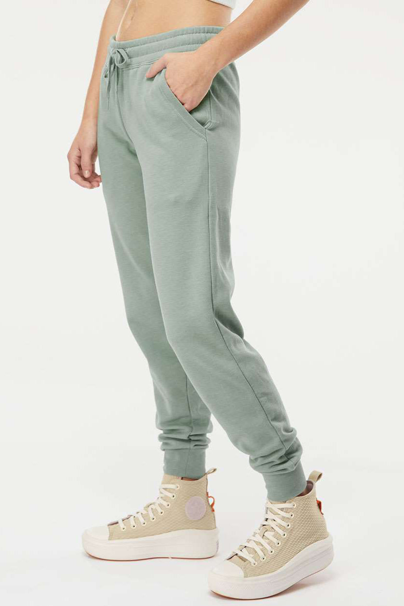 Independent Trading Company PRM20PNT Womens California Wave Wash Sweatpants w/ Pockets Sage Green Model Side