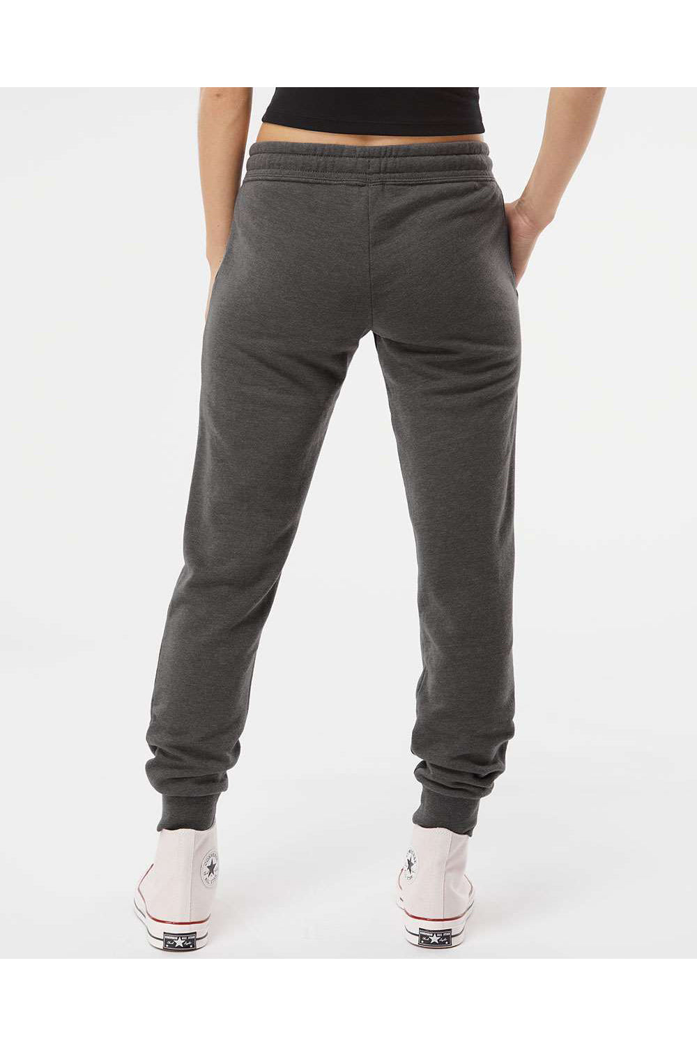 Independent Trading Co. PRM20PNT Womens California Wave Wash Sweatpants w/ Pockets Shadow Grey Model Back