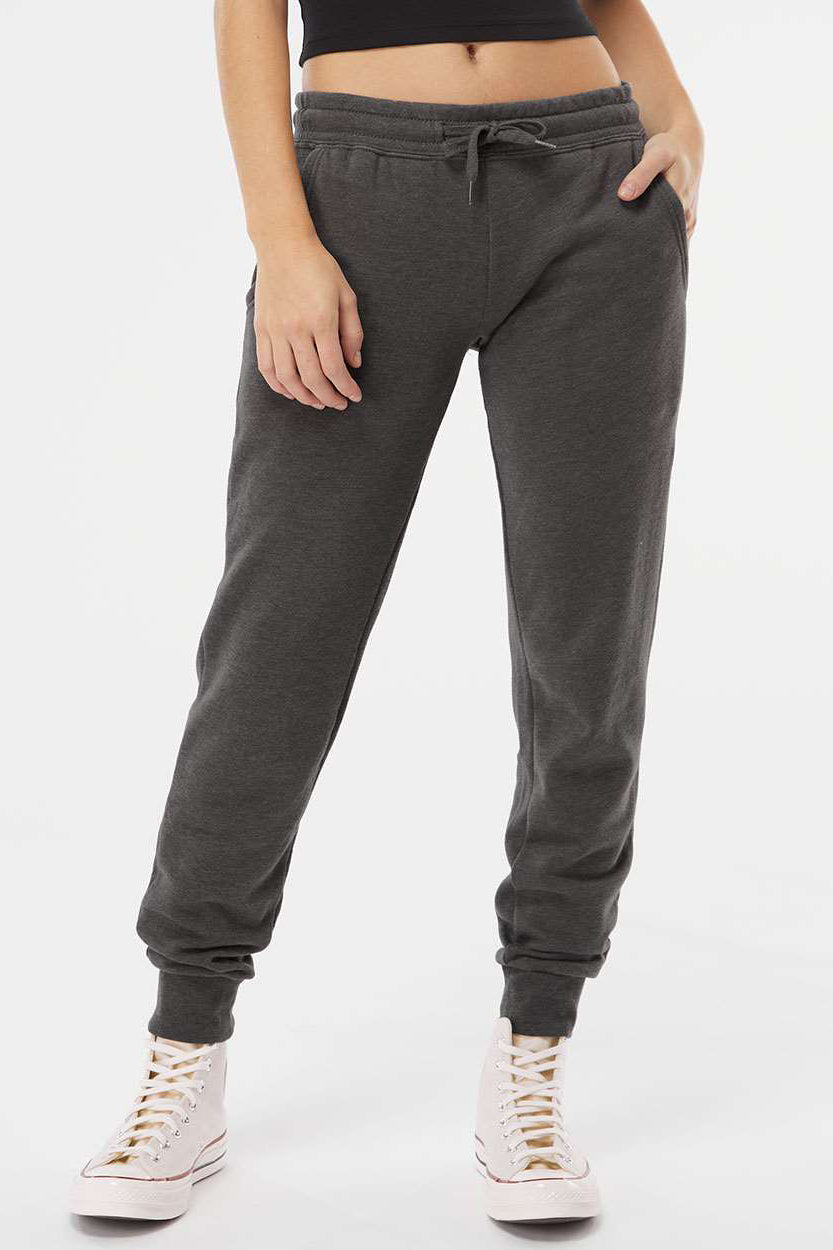 Independent Trading Company PRM20PNT Womens California Wave Wash Sweatpants w/ Pockets Shadow Grey Model Front