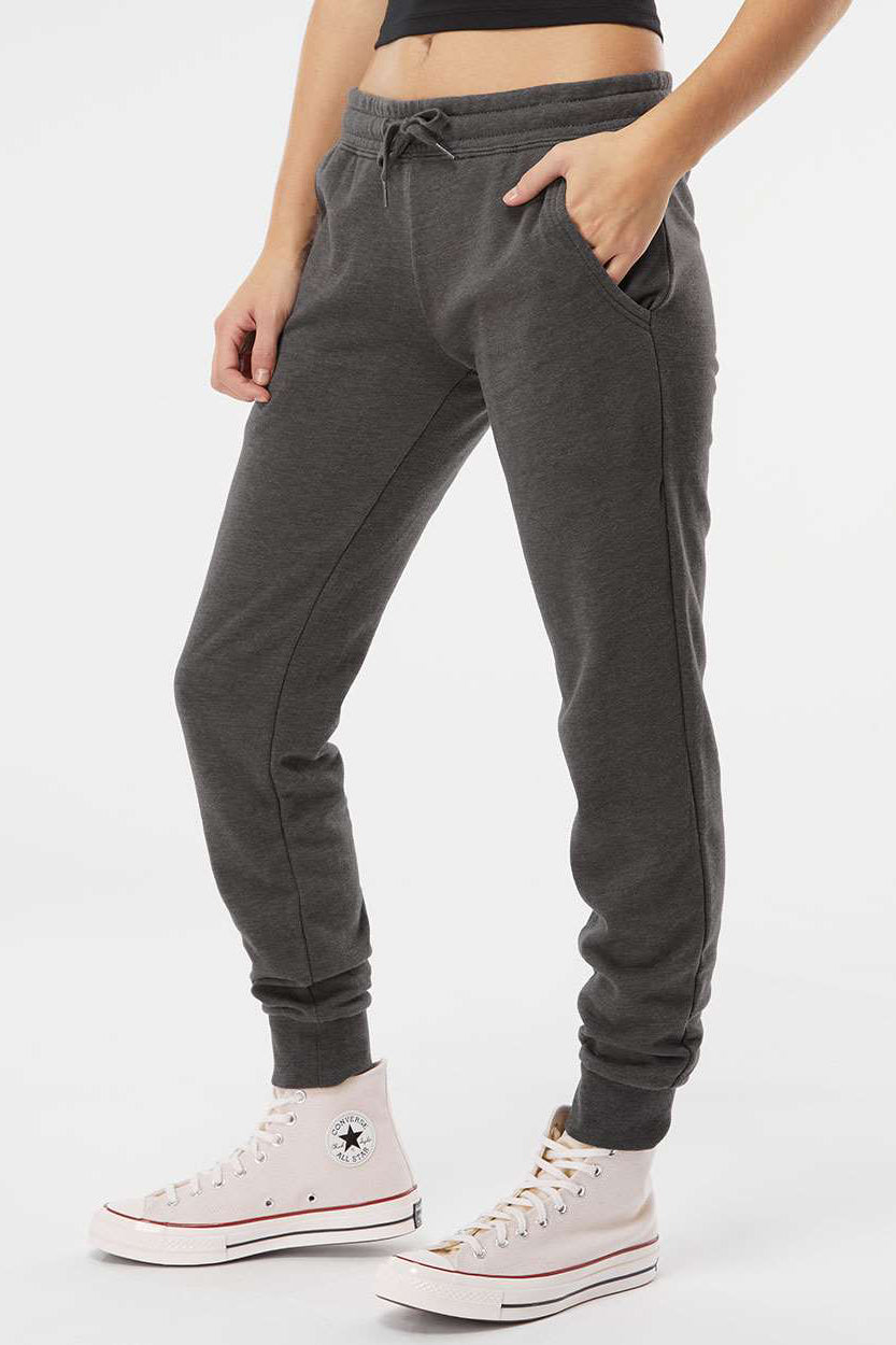 Independent Trading Company PRM20PNT Womens California Wave Wash Sweatpants w/ Pockets Shadow Grey Model Side
