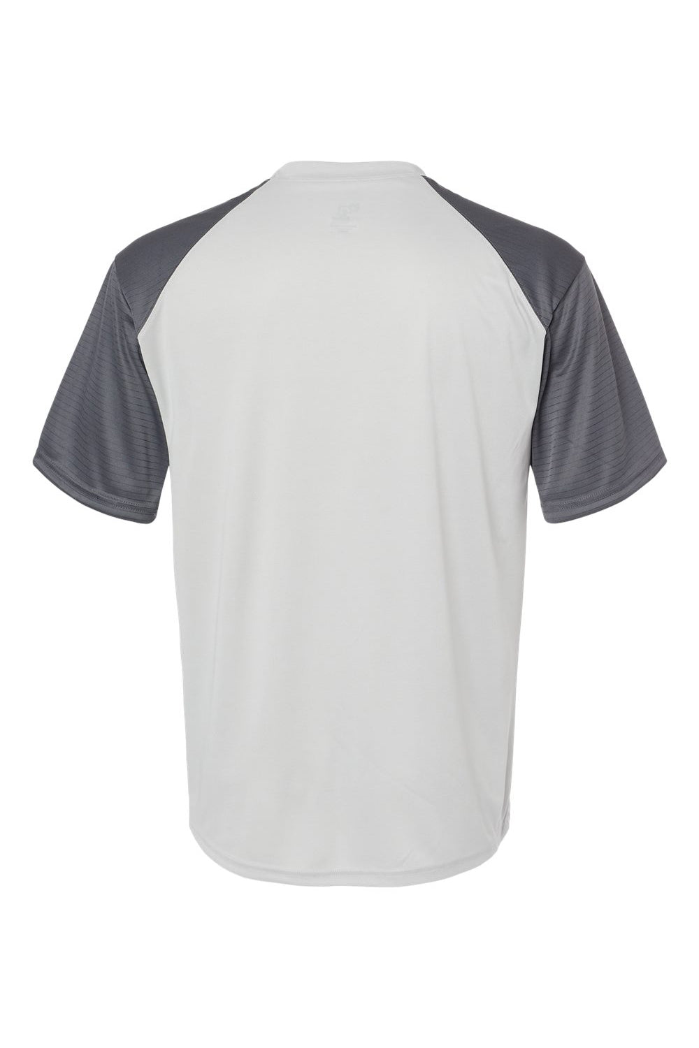 Badger 4230 Mens Breakout Moisture Wicking Short Sleeve Crewneck T-Shirt Silver Grey/Graphite Grey Flat Back