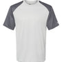 Badger Mens Breakout Moisture Wicking Short Sleeve Crewneck T-Shirt - Silver Grey/Graphite Grey - NEW