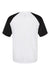 Badger 4230 Mens Breakout Moisture Wicking Short Sleeve Crewneck T-Shirt White/Black Flat Back