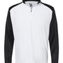 Badger Mens Breakout Moisture Wicking 1/4 Zip Sweatshirt - White/Black - NEW