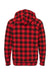 Independent Trading Co. PRM33SBP Mens Special Blend Raglan Hooded Sweatshirt Hoodie Red Buffalo Plaid Flat Back