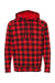 Independent Trading Co. PRM33SBP Mens Special Blend Raglan Hooded Sweatshirt Hoodie Red Buffalo Plaid Flat Front