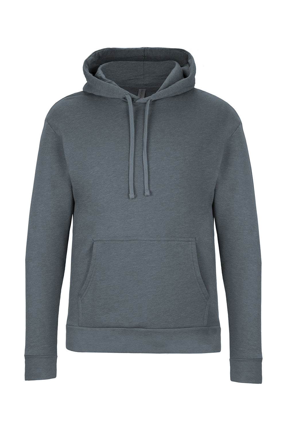 Next Level 9302 Mens Malibu Hooded Sweatshirt Hoodie w/ Pouch Pocket Heather Slate Blue Flat Front