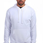 Next Level Mens Sueded French Terry Hooded Sweatshirt Hoodie w/ Pouch Pocket - White - Closeout