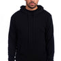Next Level Mens Sueded French Terry Hooded Sweatshirt Hoodie w/ Pouch Pocket - Black