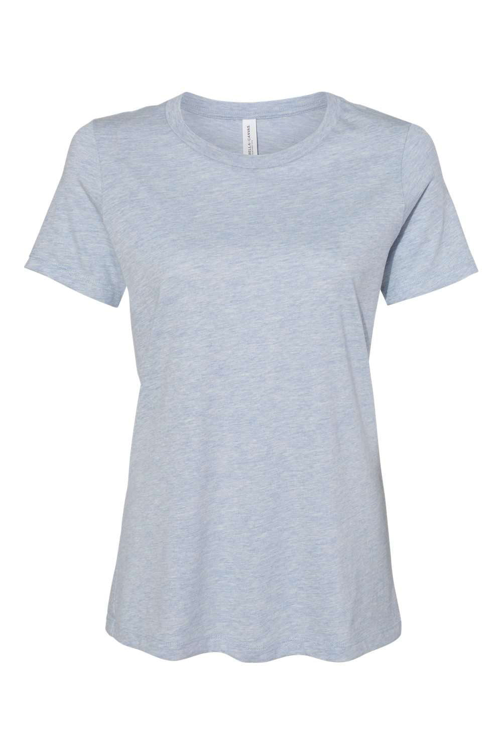 Bella + Canvas BC6400CVC/6400CVC Womens CVC Short Sleeve Crewneck T-Shirt Heather Prism Blue Flat Front