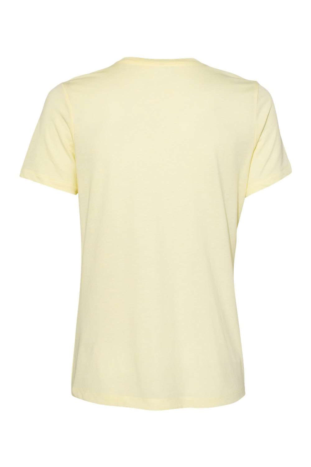 Bella + Canvas BC6413 Womens Short Sleeve Crewneck T-Shirt Pale Yellow Flat Back