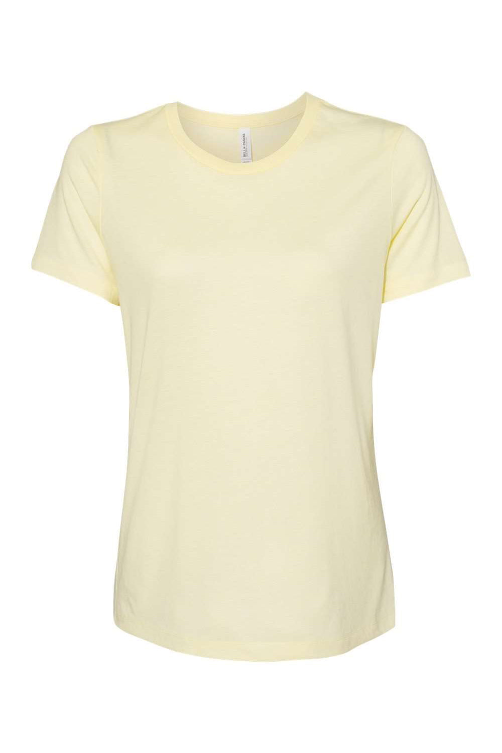 Bella + Canvas BC6413 Womens Short Sleeve Crewneck T-Shirt Pale Yellow Flat Front