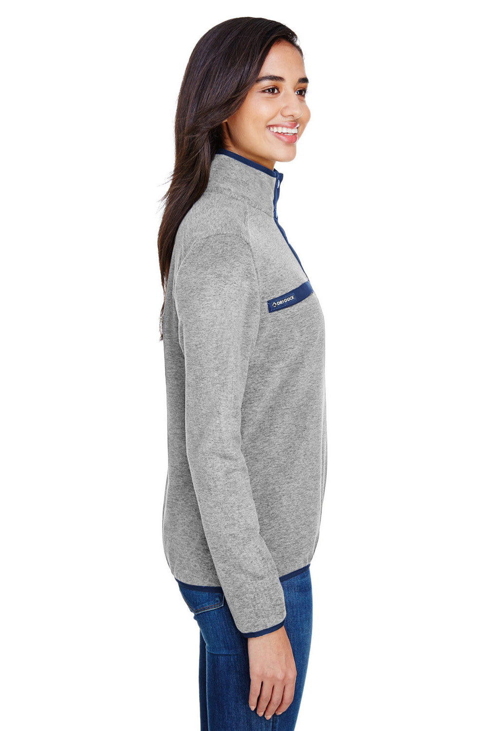 Dri Duck 9340 Mens Denali Mountain Fleece Sweatshirt Platinum Grey Model Side