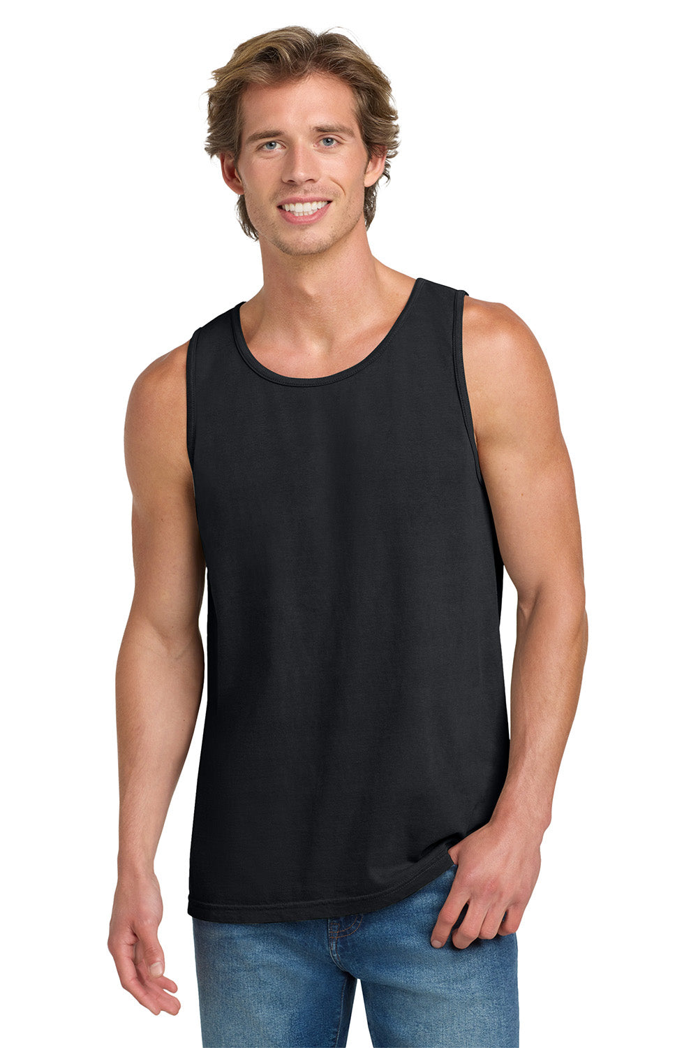 Comfort Colors 9360/C9360 Mens Tank Top Black Model Front