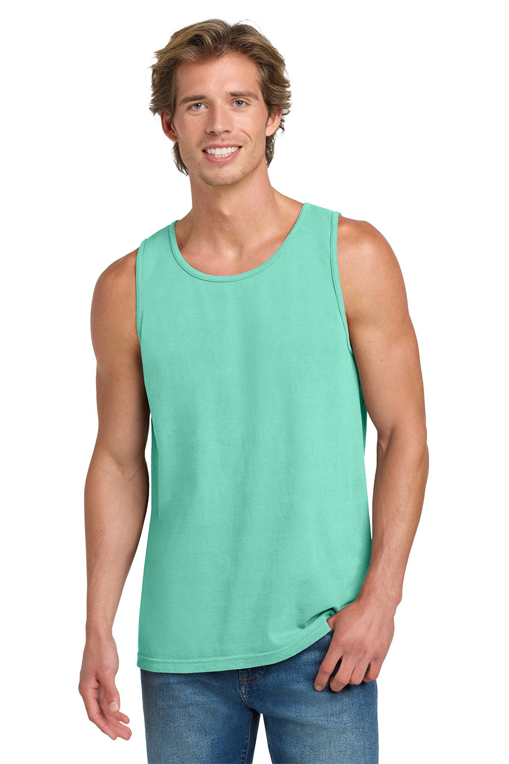 Comfort Colors 9360/C9360 Mens Tank Top Chalky Mint Green Model Front