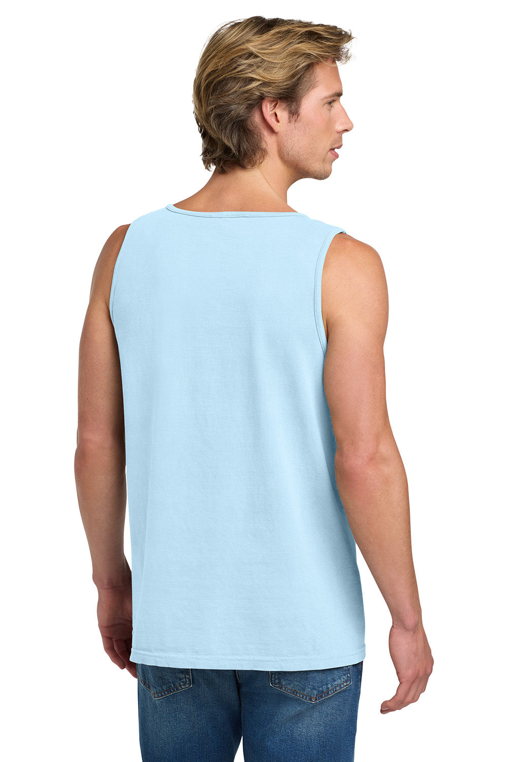 Comfort Colors 9360/C9360 Mens Tank Top Chambray Blue Model Back