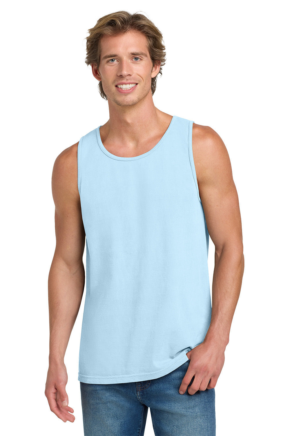 Comfort Colors 9360/C9360 Mens Tank Top Chambray Blue Model Front
