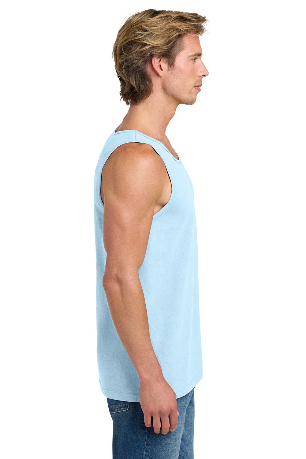 Comfort Colors 9360/C9360 Mens Tank Top Chambray Blue Model Side