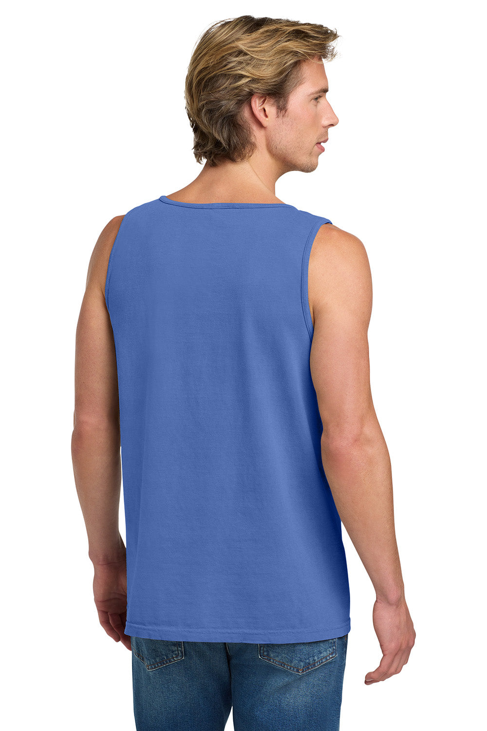 Comfort Colors 9360/C9360 Mens Tank Top Flo Blue Model Back