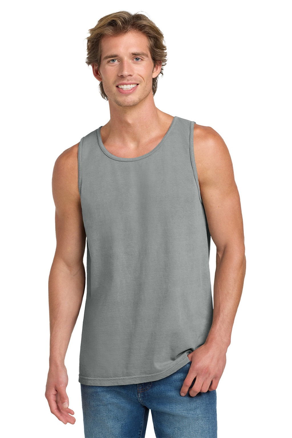 Comfort Colors 9360/C9360 Mens Tank Top Granite Grey Model Front