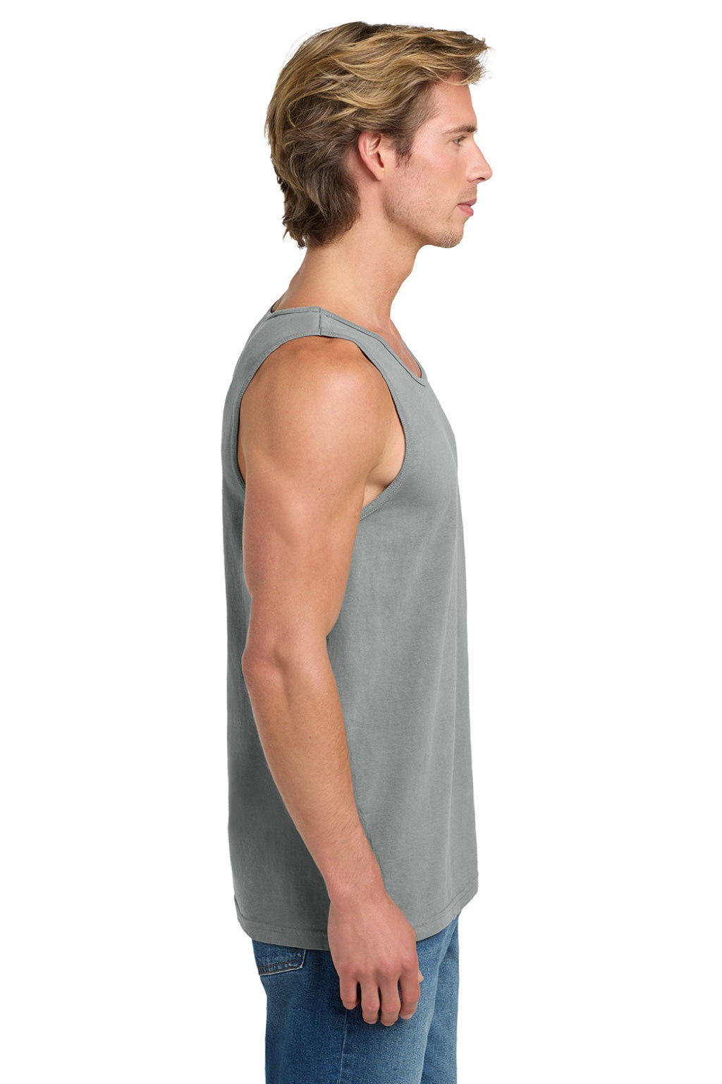 Comfort Colors 9360/C9360 Mens Tank Top Granite Grey Model Side