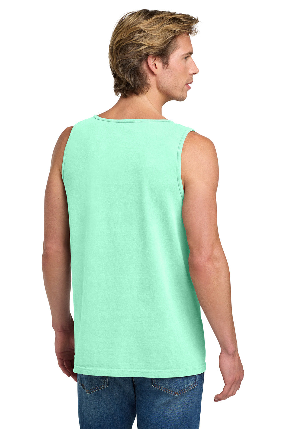 Comfort Colors 9360/C9360 Mens Tank Top Island Reef Green Model Back