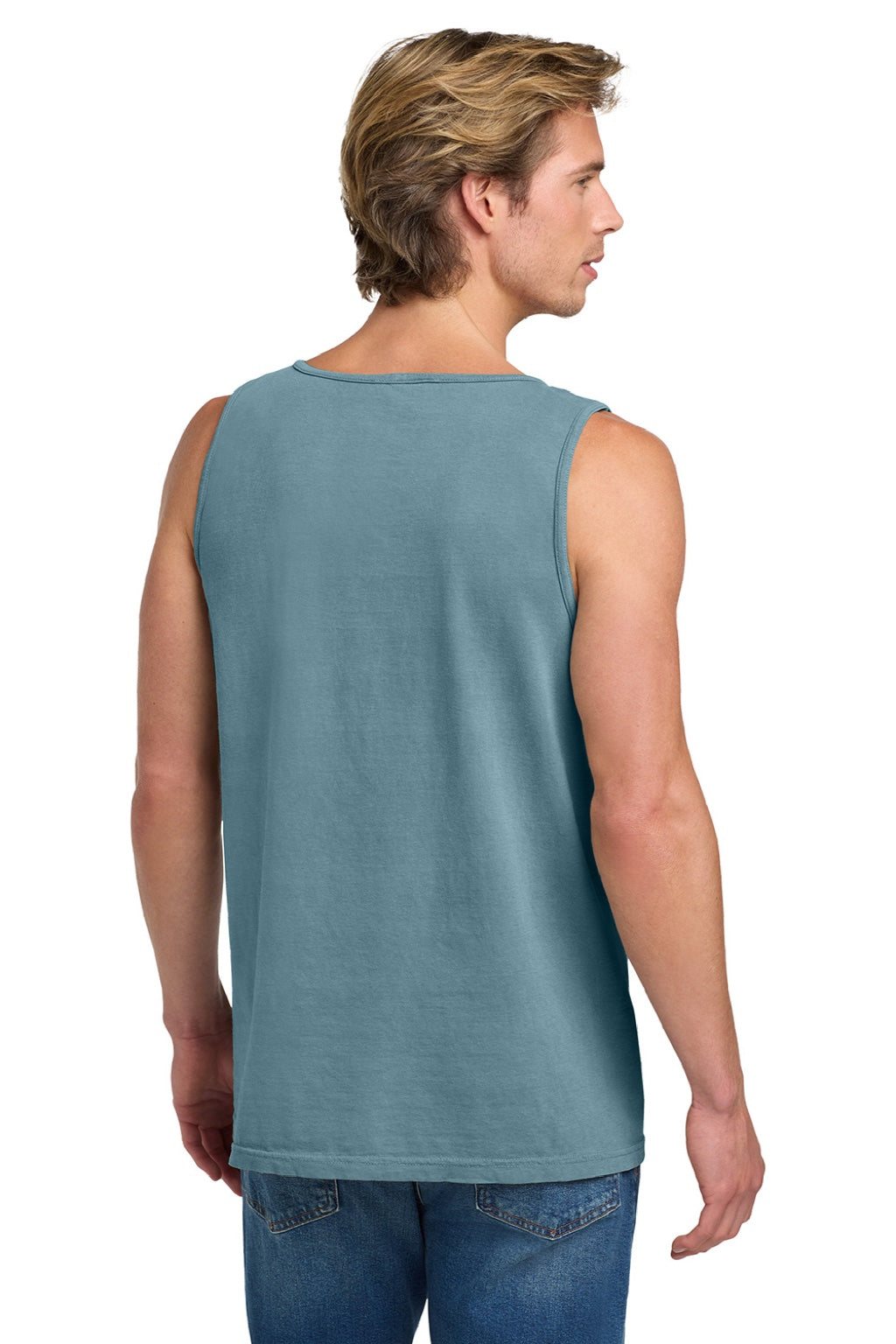 Comfort Colors 9360/C9360 Mens Tank Top Ice Blue Model Back