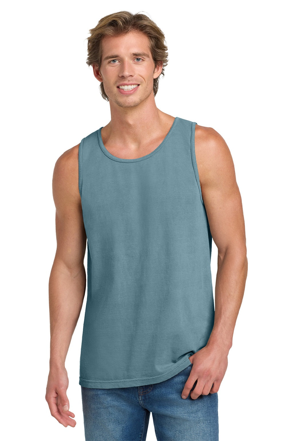 Comfort Colors 9360/C9360 Mens Tank Top Ice Blue Model Front