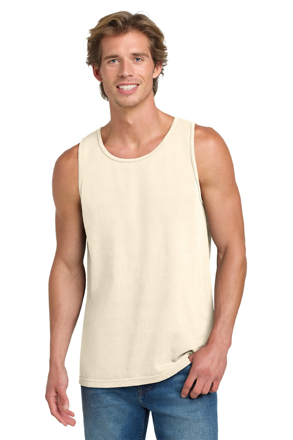 Comfort Colors 9360/C9360 Mens Tank Top Ivory Model Front