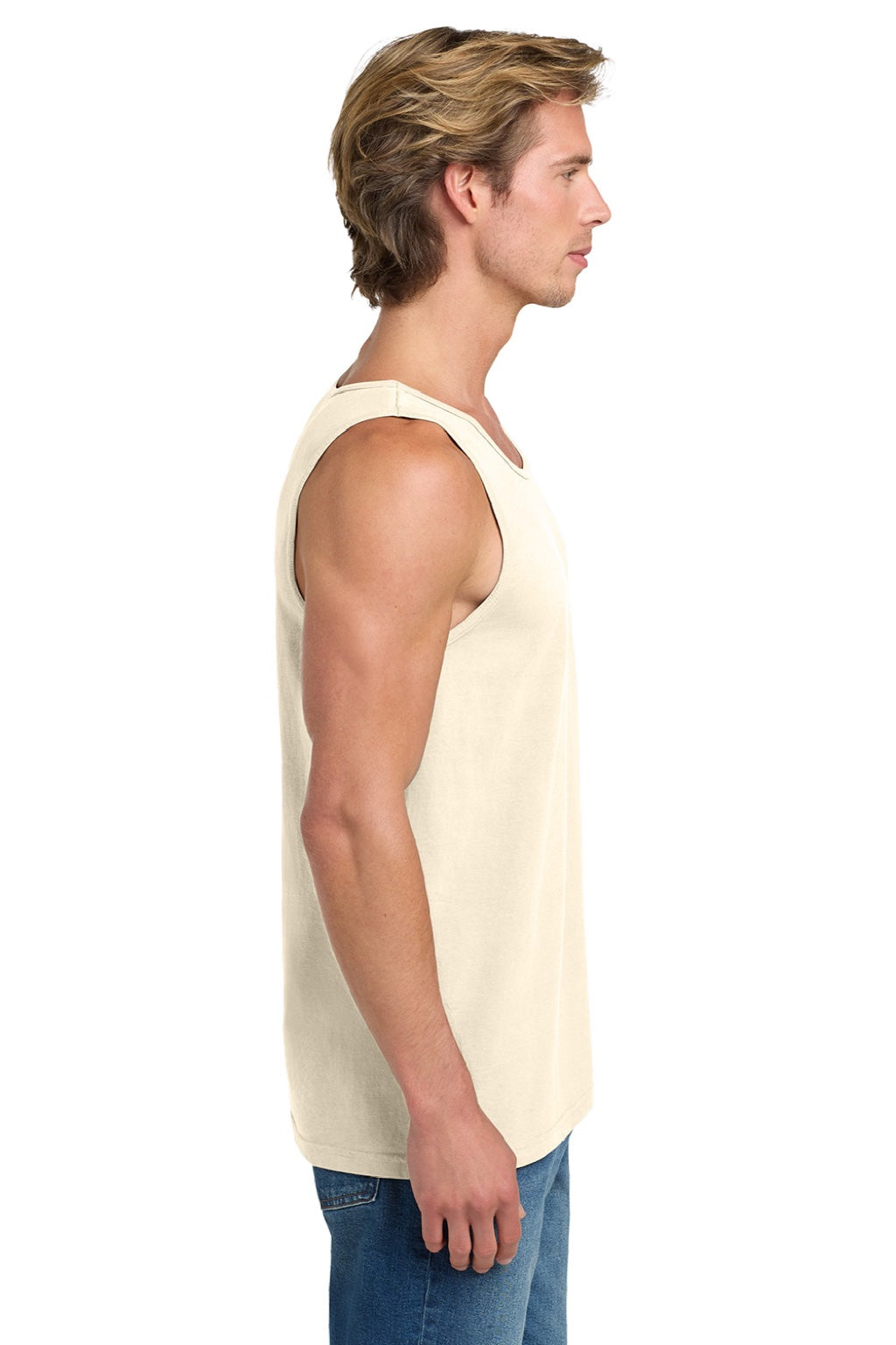 Comfort Colors 9360/C9360 Mens Tank Top Ivory Model Side