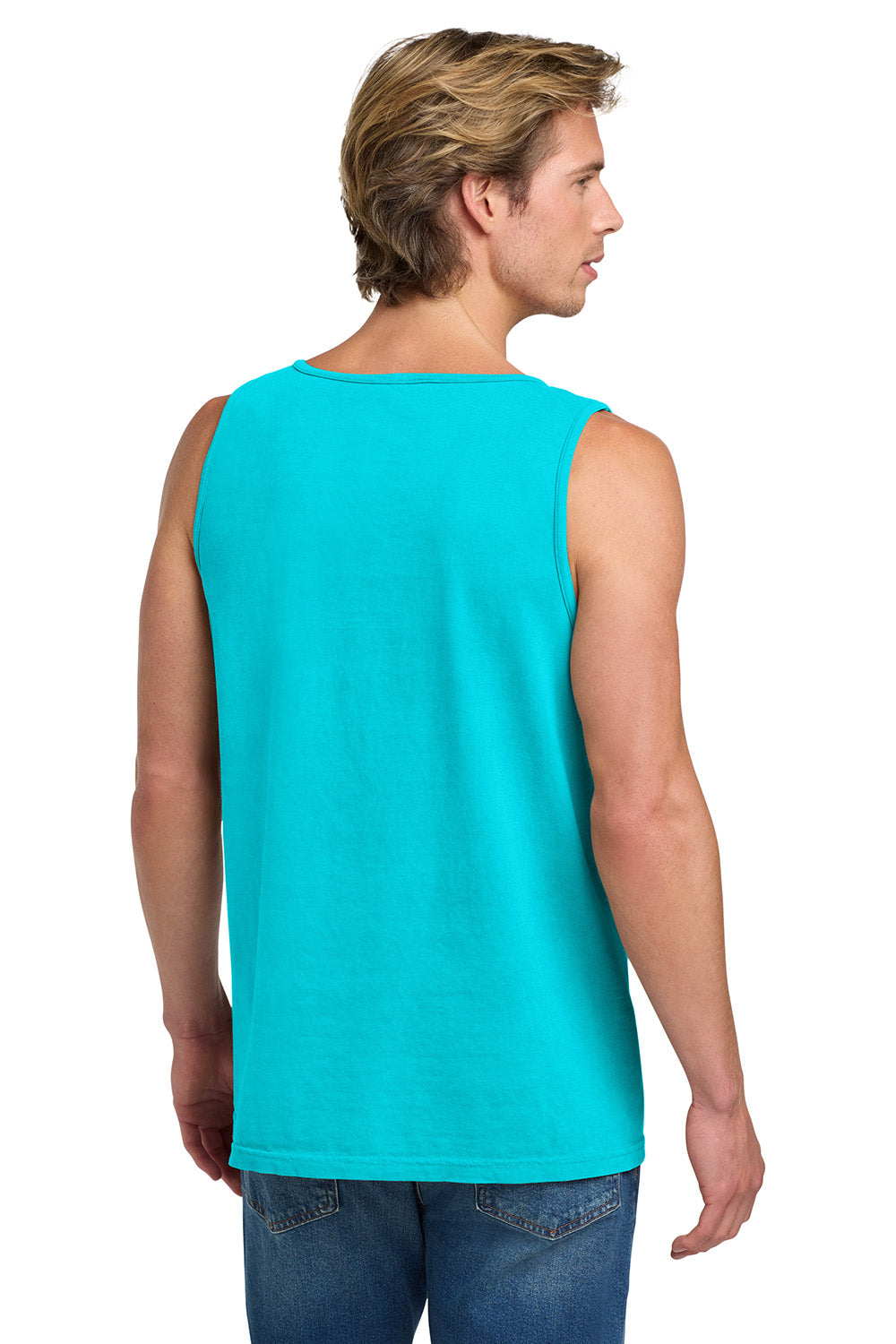 Comfort Colors 9360/C9360 Mens Tank Top Lagoon Blue Model Back