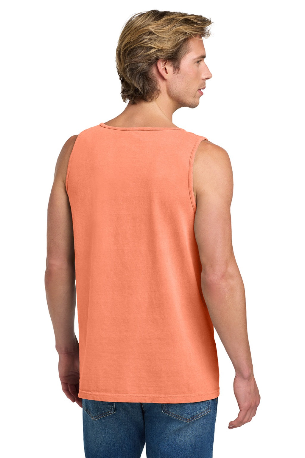 Comfort Colors 9360/C9360 Mens Tank Top Melon Orange Model Back