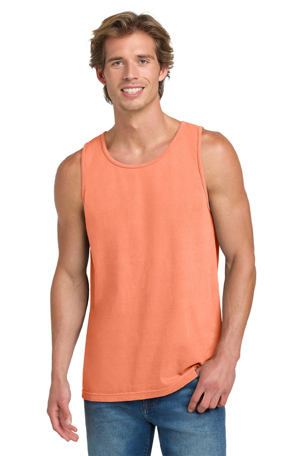 Comfort Colors 9360/C9360 Mens Tank Top Melon Orange Model Front
