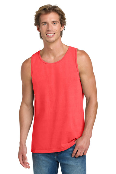 Comfort Colors 9360/C9360 Mens Tank Top Neon Red Orange Model Front