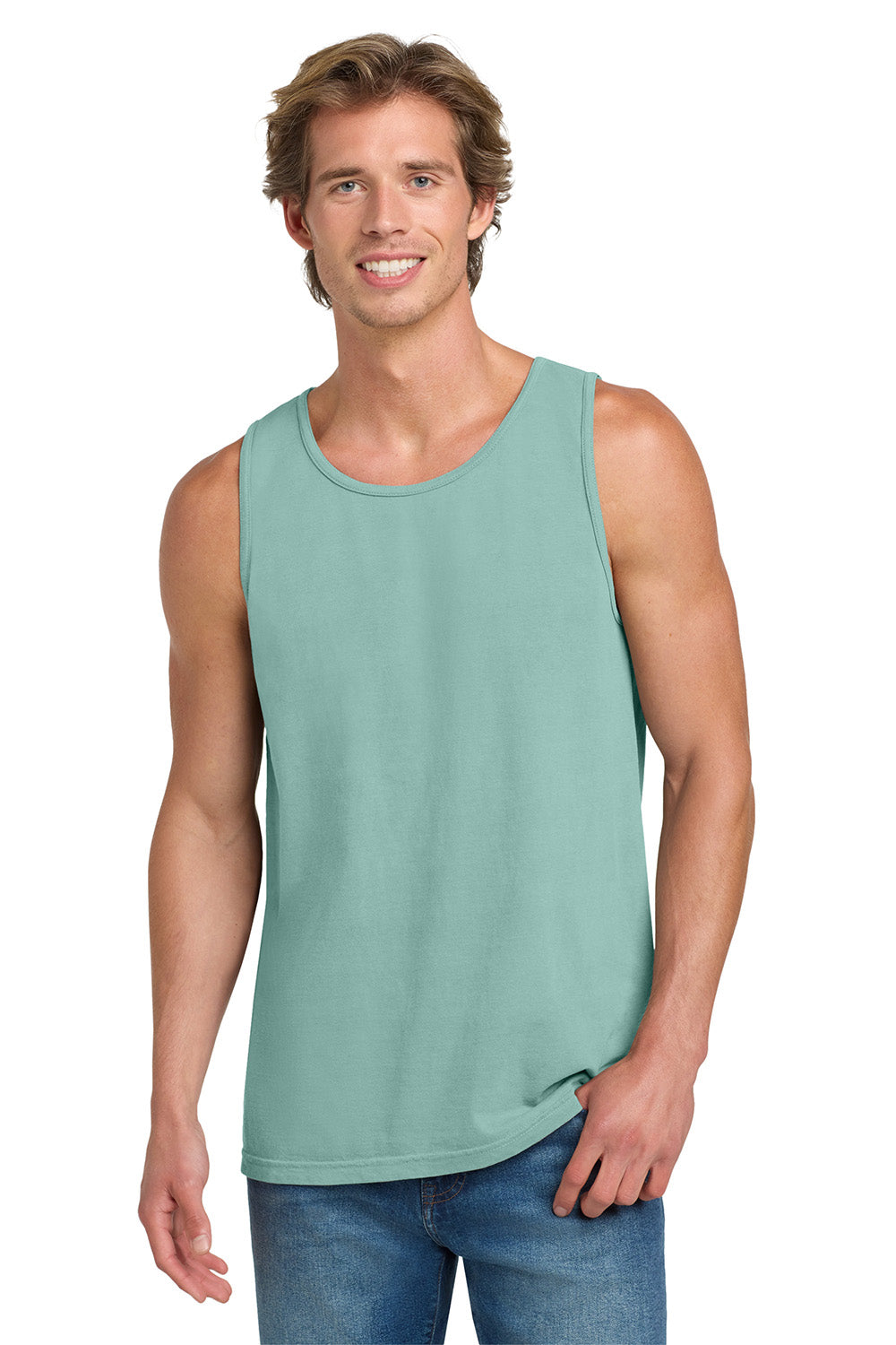 Comfort Colors 9360/C9360 Mens Tank Top Seafoam Green Model Front