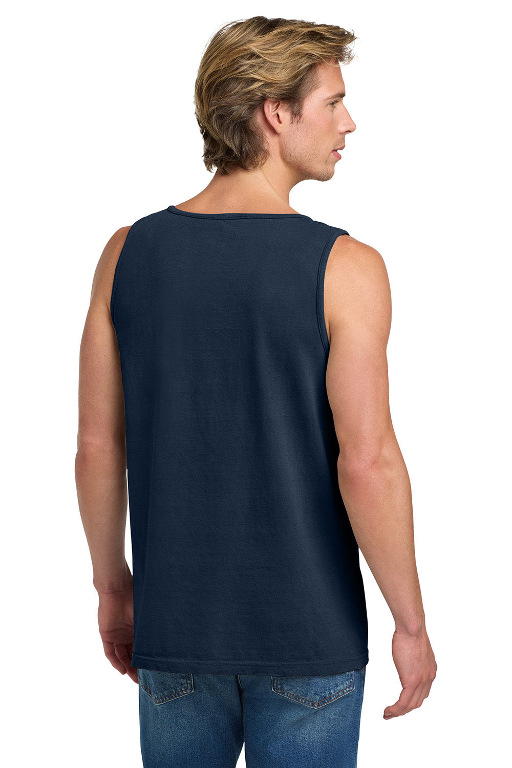 Comfort Colors 9360/C9360 Mens Tank Top True Navy Blue Model Back