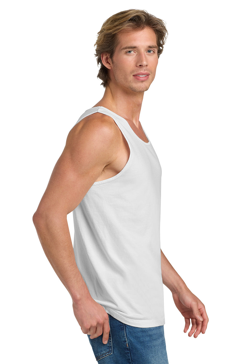 Comfort Colors 9360/C9360 Mens Tank Top White Model Side