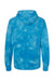Independent Trading Company PRM4500TD Mens Tie-Dye Hooded Sweatshirt Hoodie w/ Pouch Pocket Aqua Blue Flat Back
