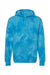 Independent Trading Company PRM4500TD Mens Tie-Dye Hooded Sweatshirt Hoodie w/ Pouch Pocket Aqua Blue Flat Front