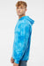 Independent Trading Company PRM4500TD Mens Tie-Dye Hooded Sweatshirt Hoodie w/ Pouch Pocket Aqua Blue Model Side