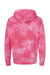 Independent Trading Co. PRM4500TD Mens Tie-Dye Hooded Sweatshirt Hoodie Pink Flat Back