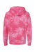 Independent Trading Company PRM4500TD Mens Tie-Dye Hooded Sweatshirt Hoodie w/ Pouch Pocket Pink Flat Back