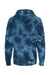 Independent Trading Company PRM4500TD Mens Tie-Dye Hooded Sweatshirt Hoodie w/ Pouch Pocket Navy Blue Flat Back