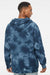 Independent Trading Company PRM4500TD Mens Tie-Dye Hooded Sweatshirt Hoodie w/ Pouch Pocket Navy Blue Model Back