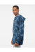 Independent Trading Co. PRM4500TD Mens Tie-Dye Hooded Sweatshirt Hoodie Navy Blue Model Side